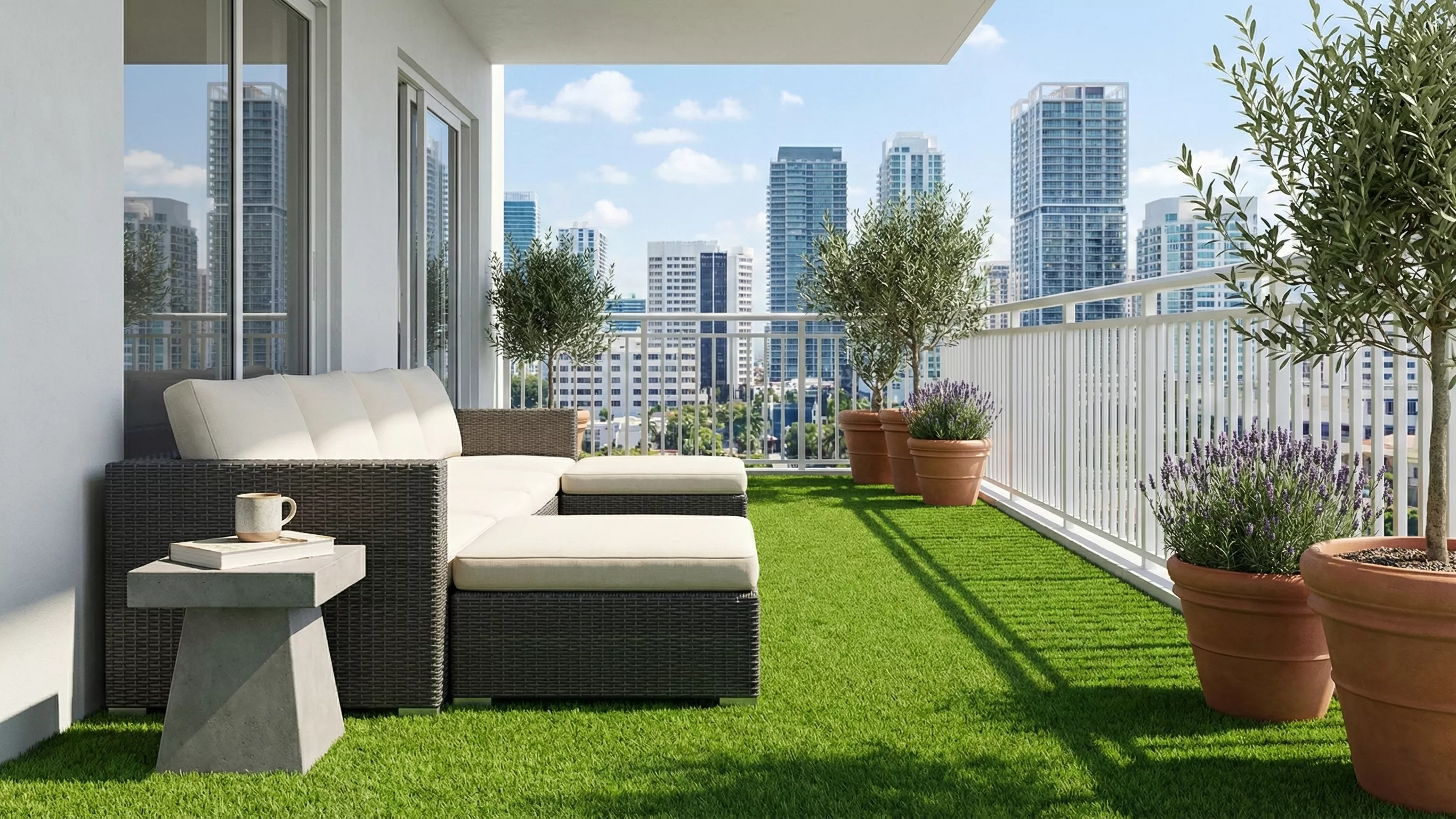 Low maintenance balcony turf