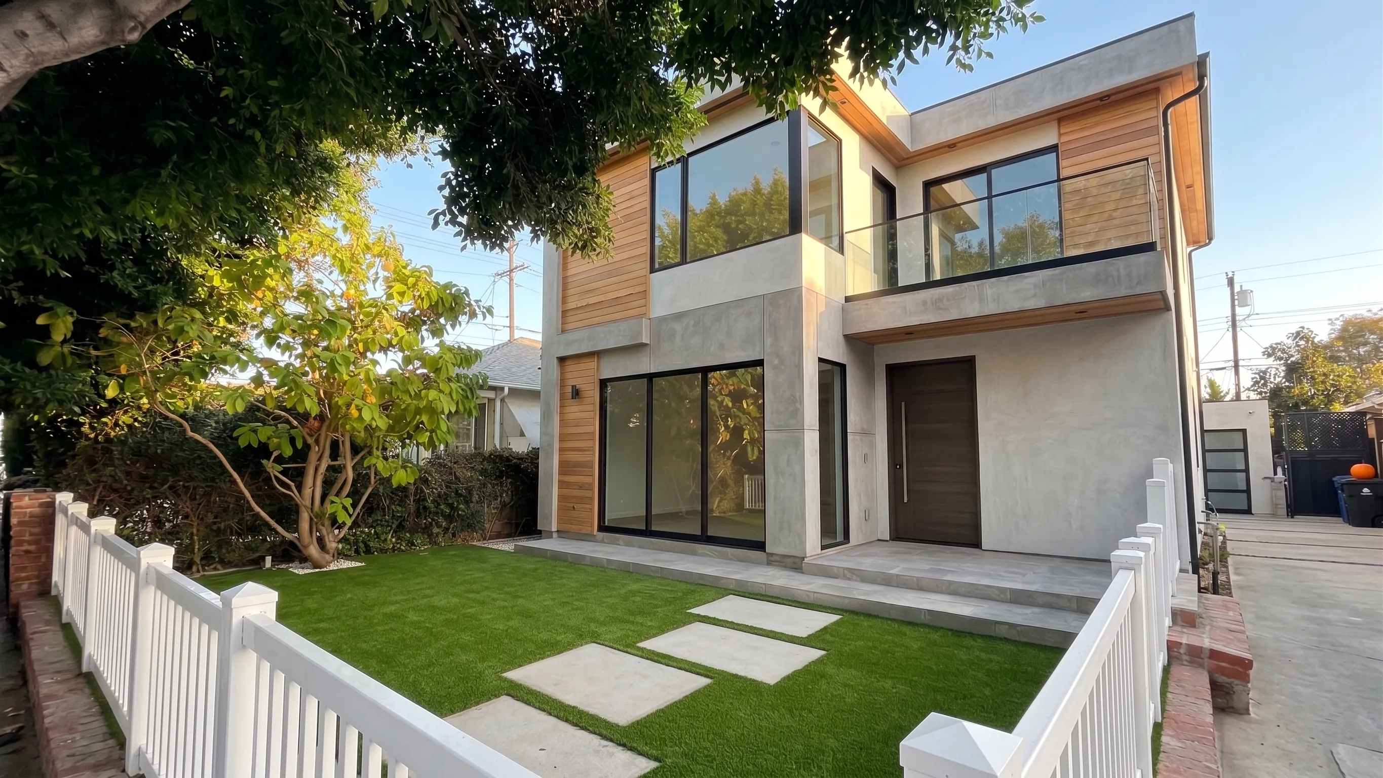 Front yard artificial turf installation in Culver City