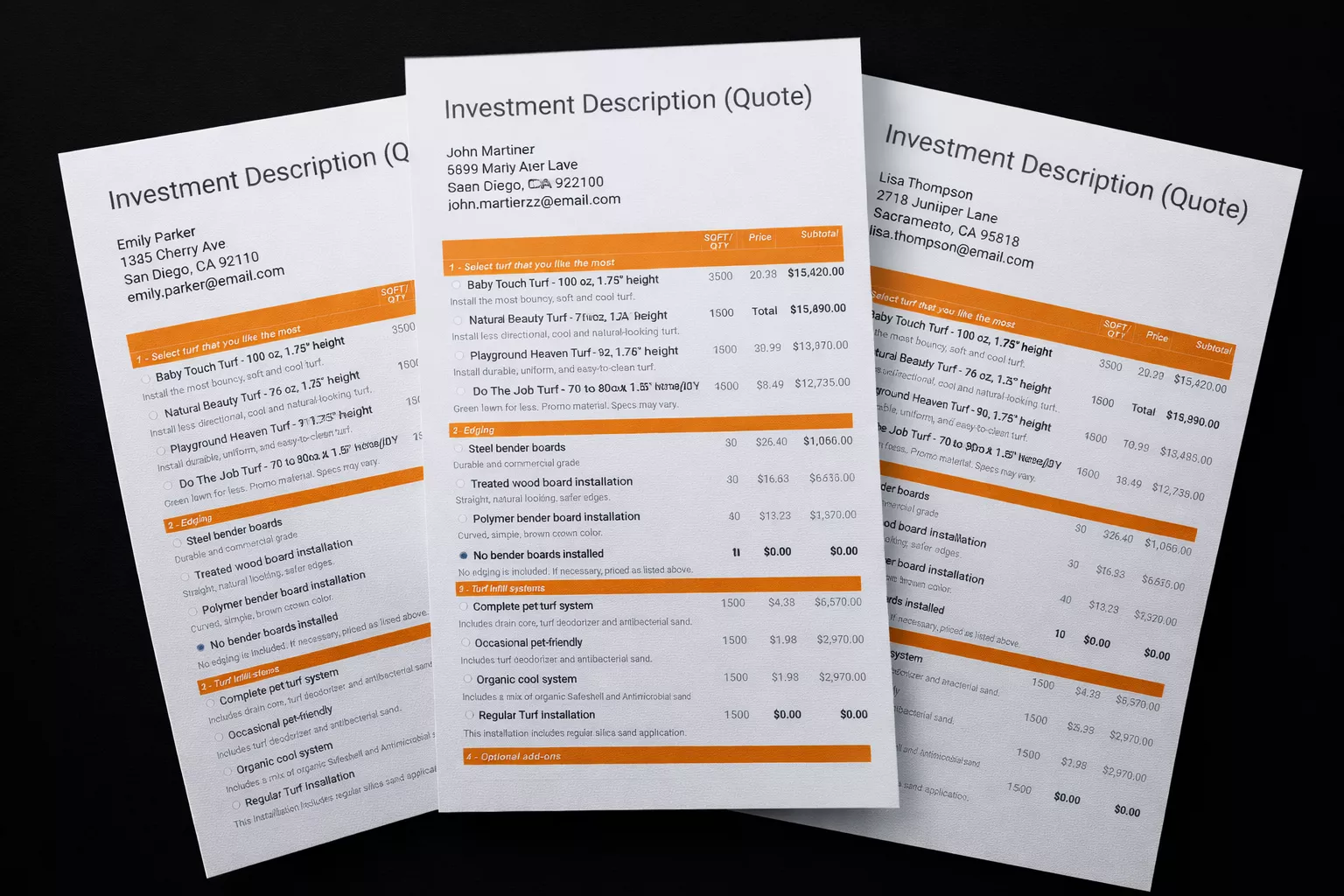 Detailed proposals