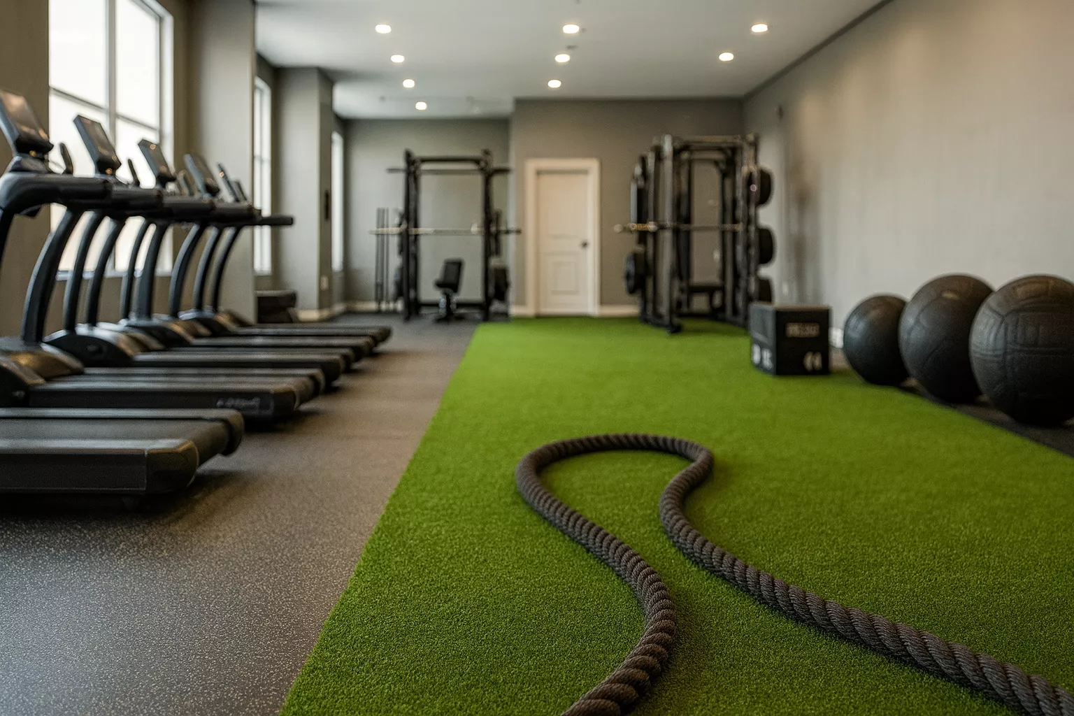 Conditioning lane on gym turf