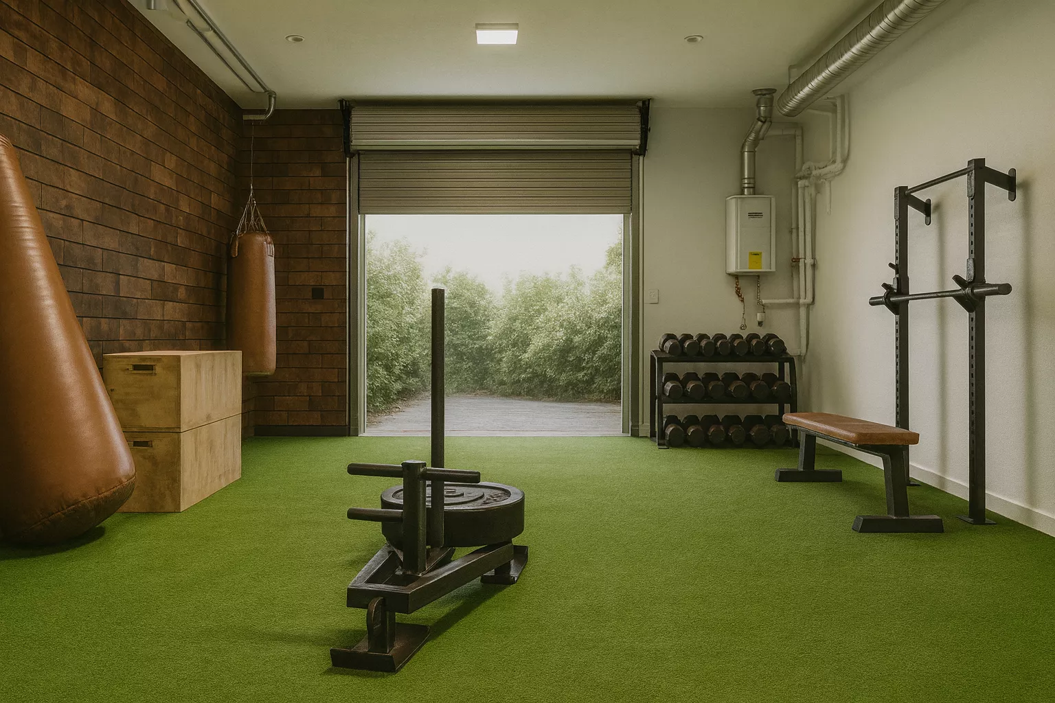 Sprint lane on gym turf