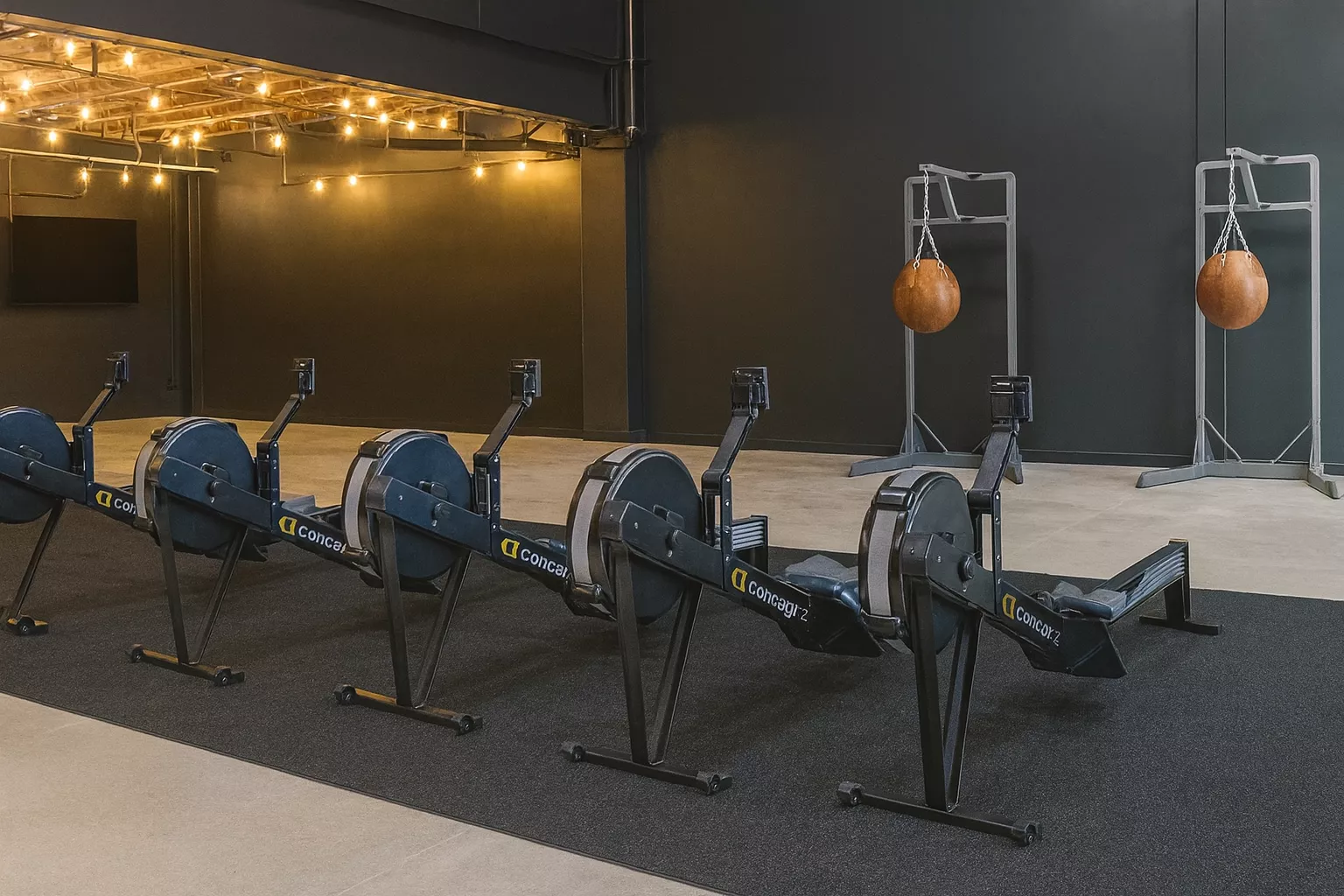 Recovery and mobility area on gym turf