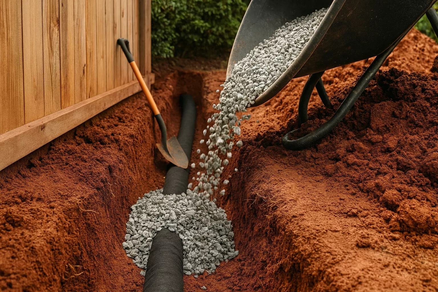 Installing drainage system