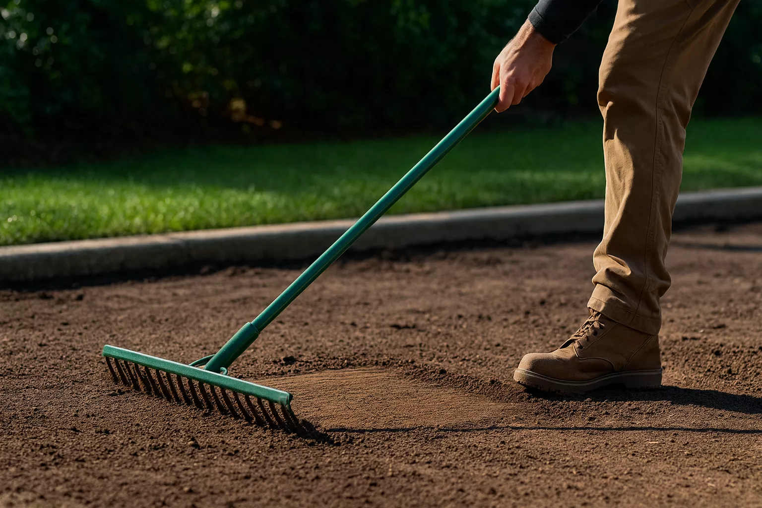 Final grading for proper drainage under artificial turf