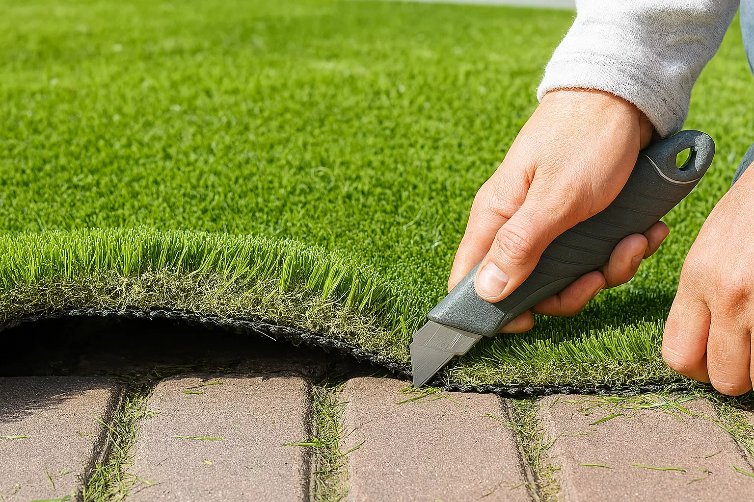 Precision cutting of turf