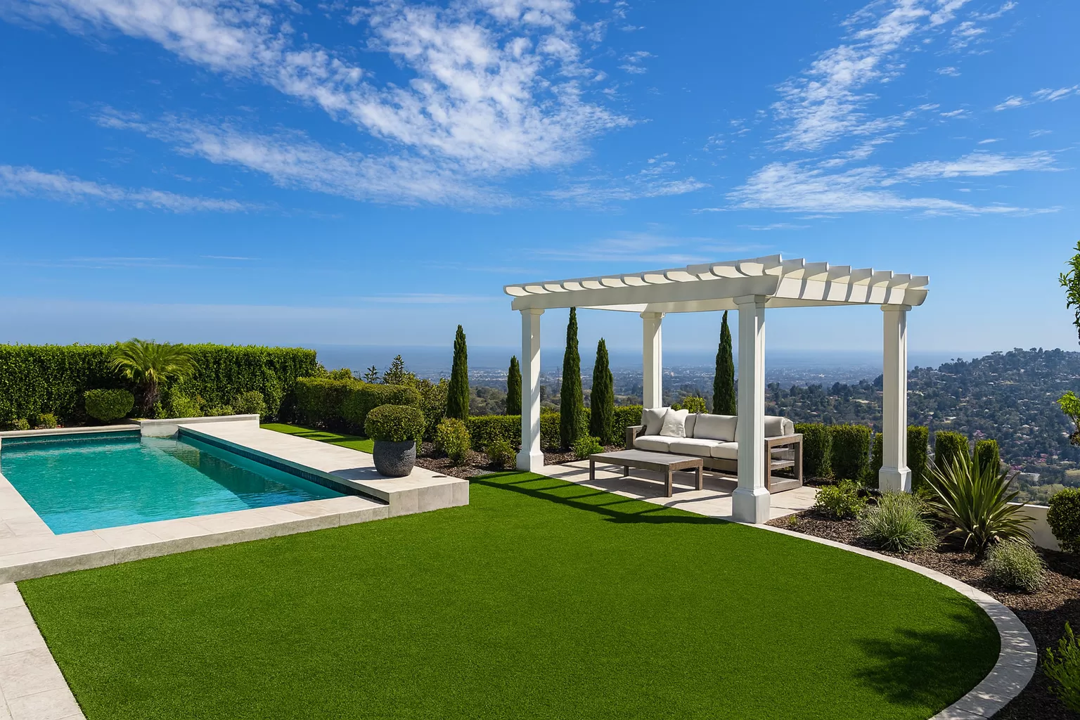 Backyard artificial lawn
