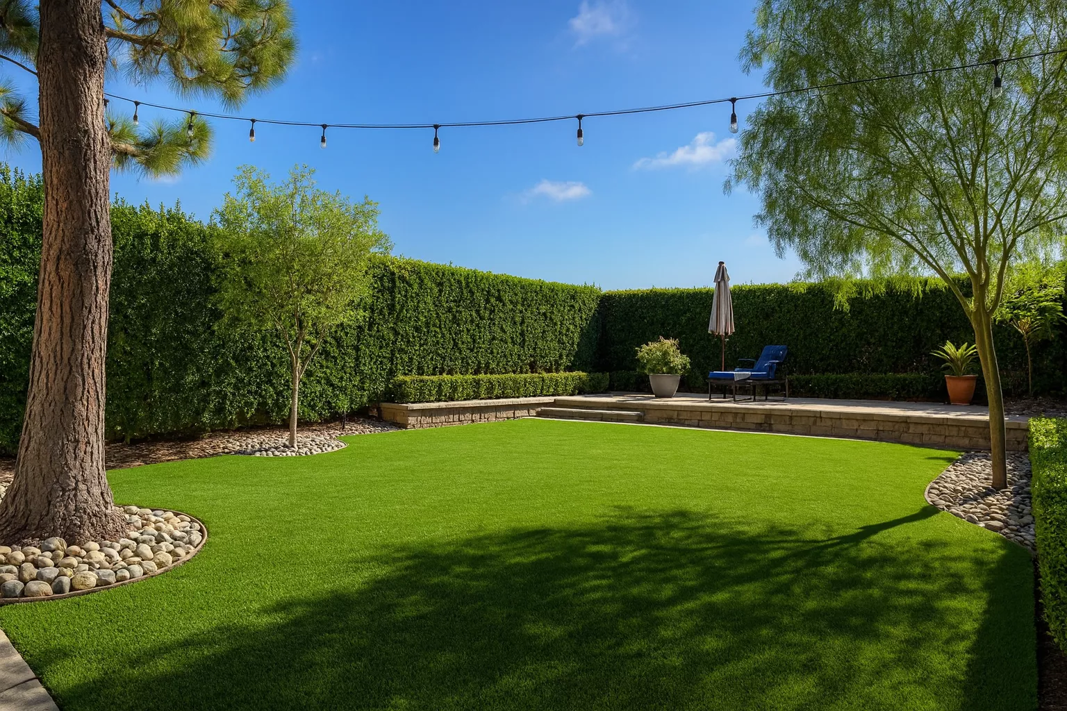 Backyard artificial lawn