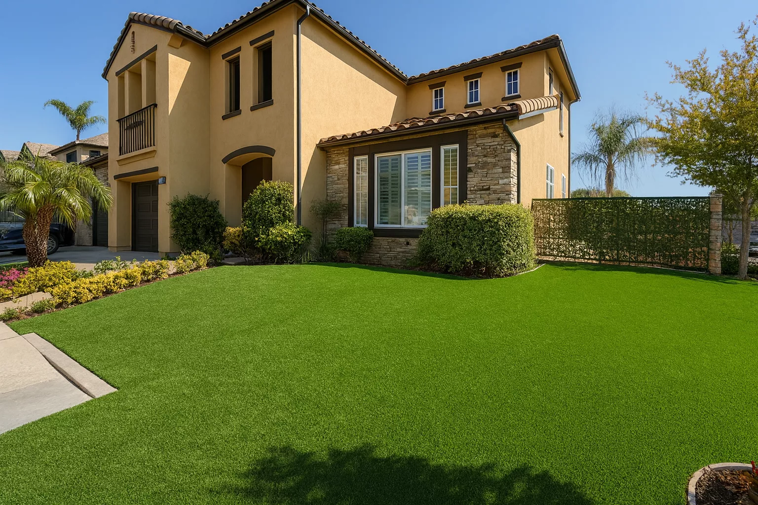 Durable artificial lawn turf