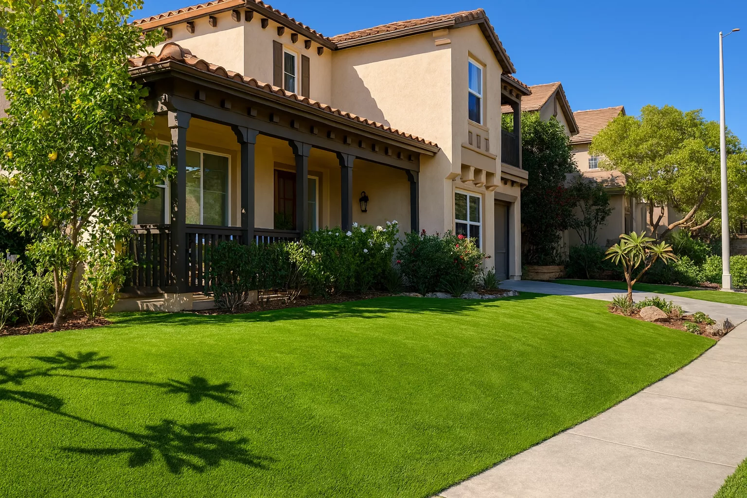 Front yard artificial turf