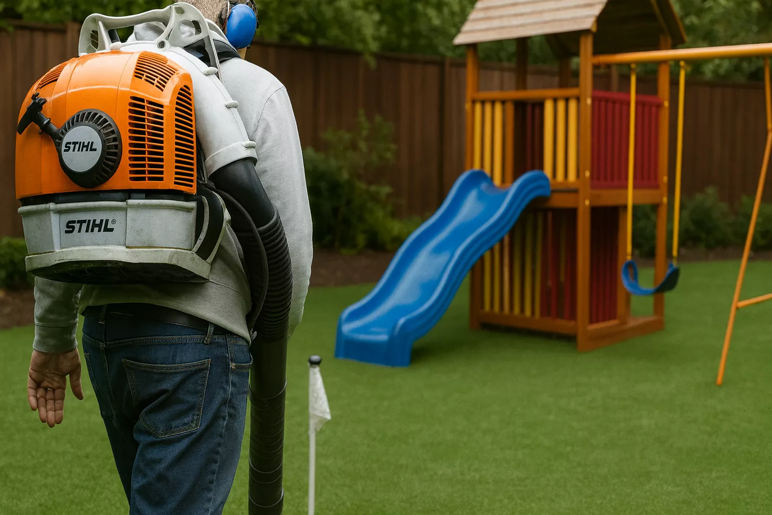 Play area debris removal