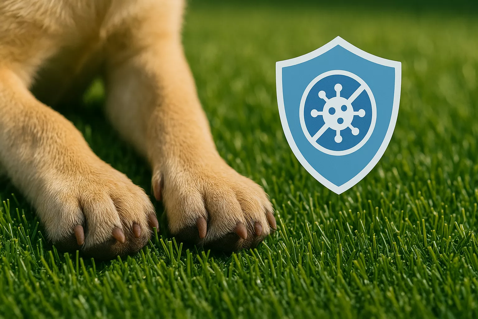 Applying pet-safe turf cleaner for odor control