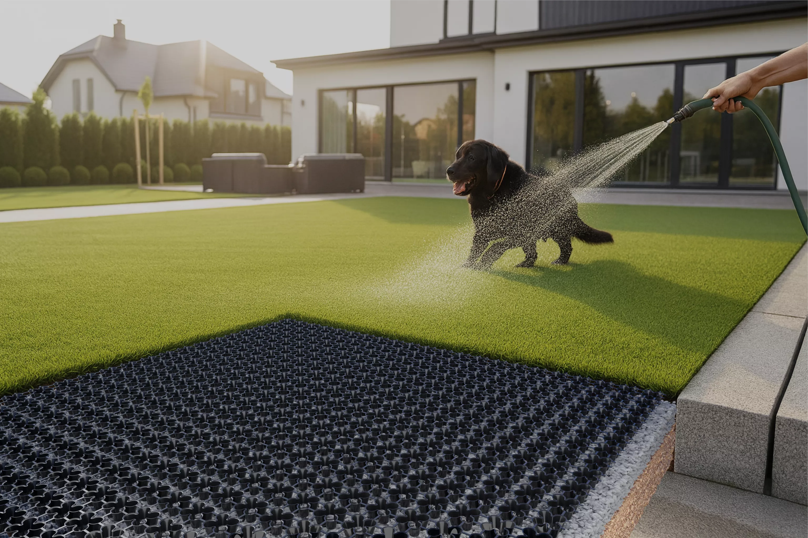 Drainage for pet turf