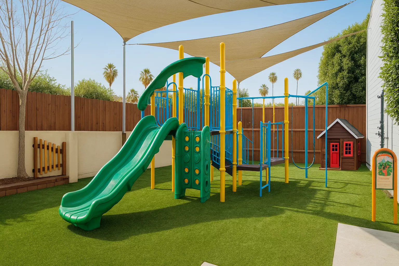 Low maintenance playground turf