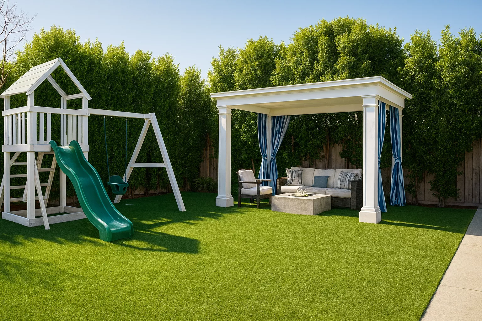 Backyard playground artificial turf