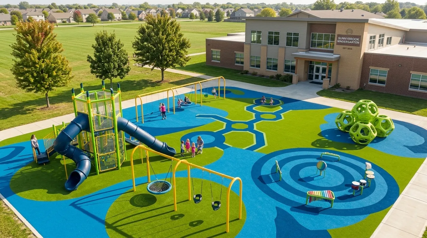 Durable artificial grass for play areas