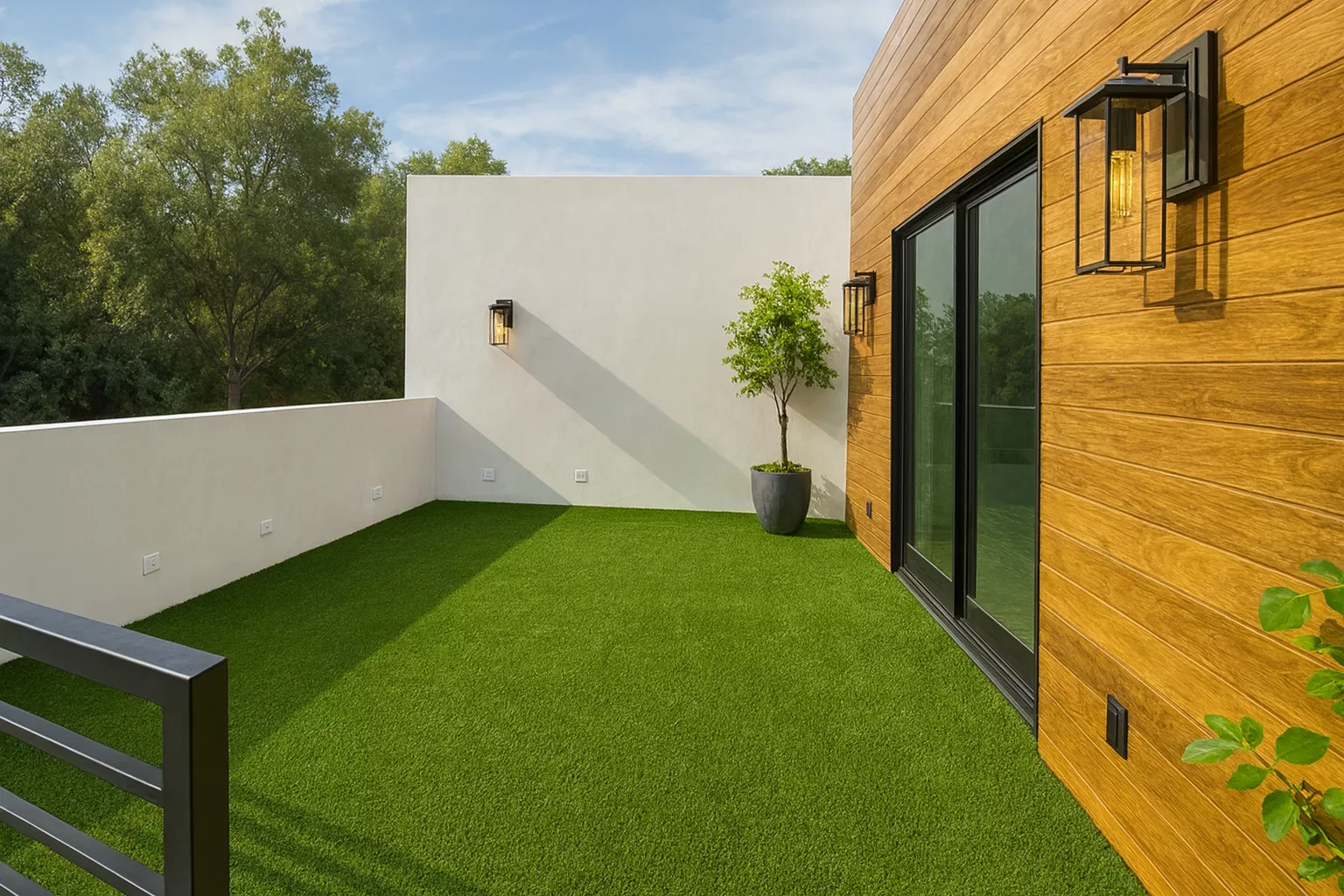 Rooftop turf Burbank pet area