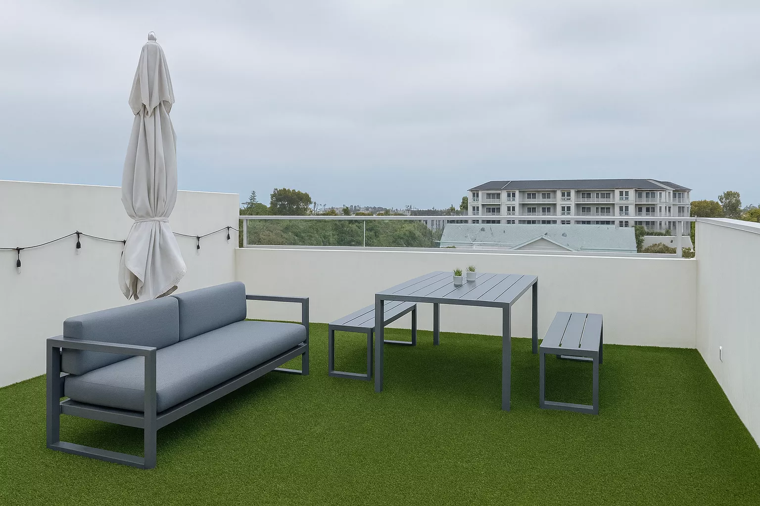Rooftop turf Newport Beach view