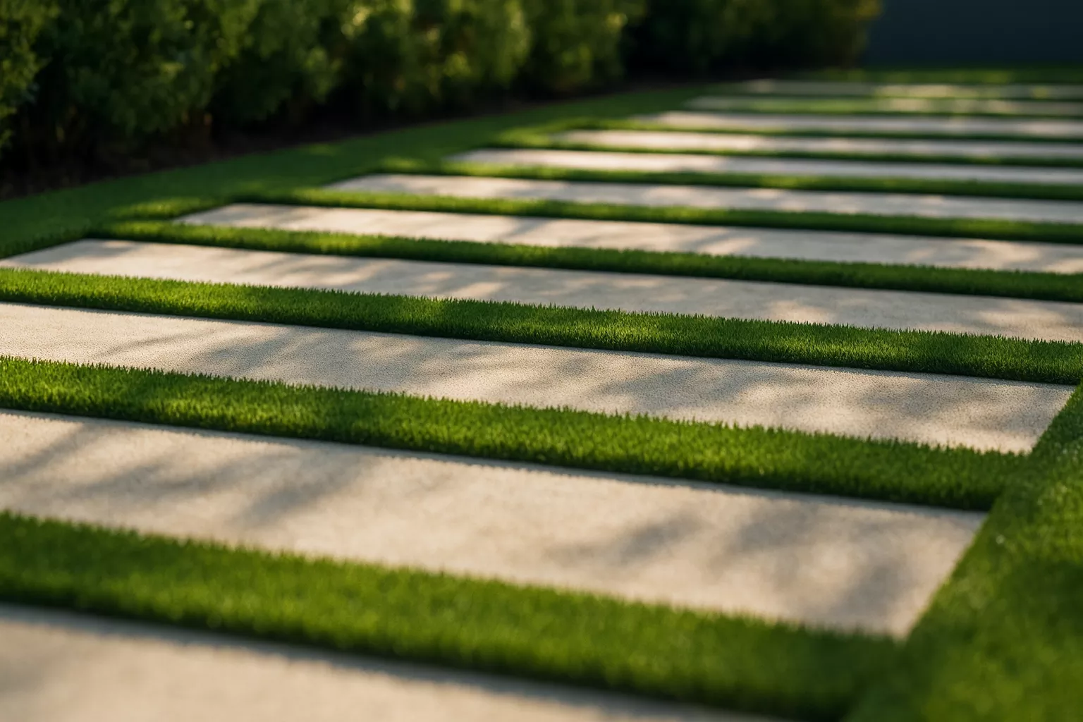 Striped turf design in El Segundo