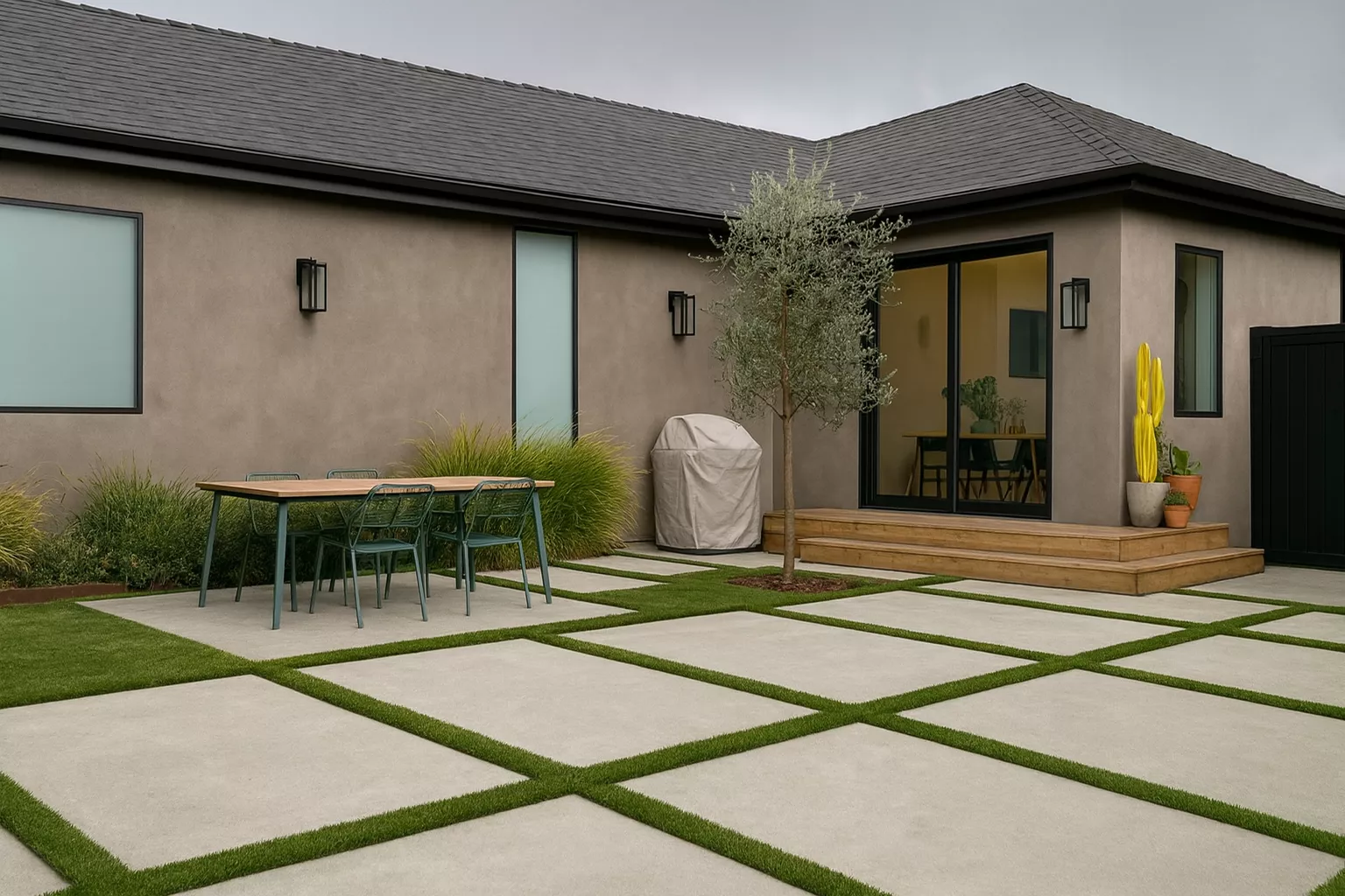 Striped turf design in Glendale