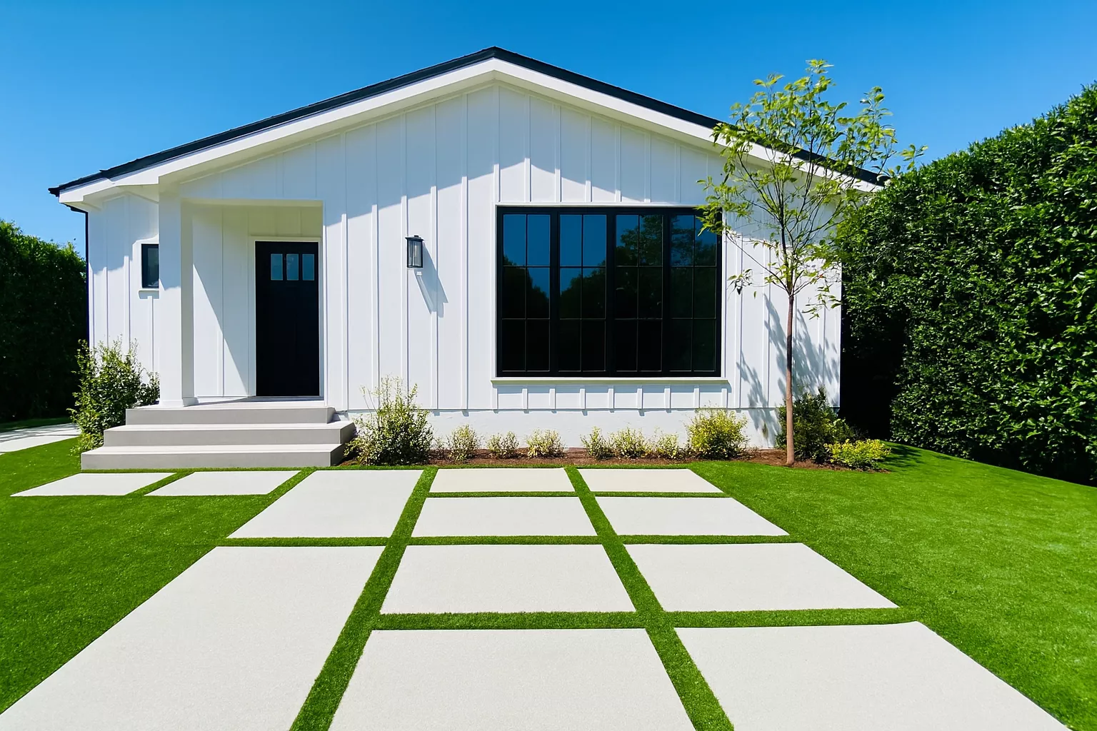 Striped turf design in Hermosa Beach