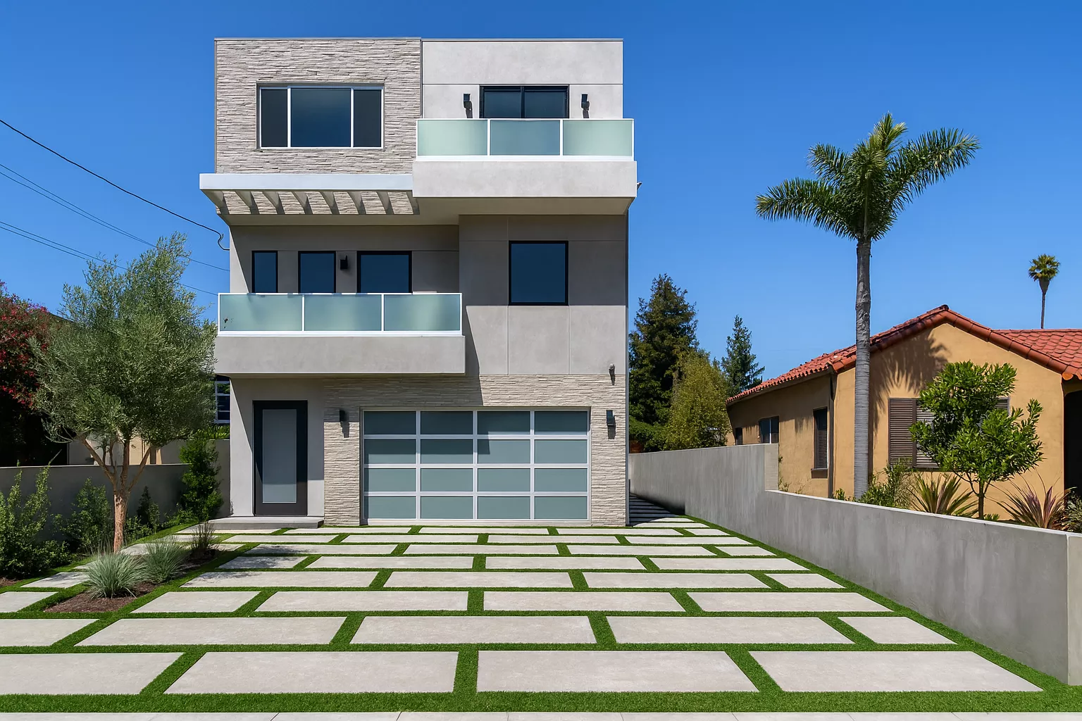 Striped turf design in Santa Monica